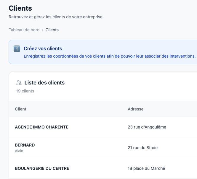 Gestion des clients