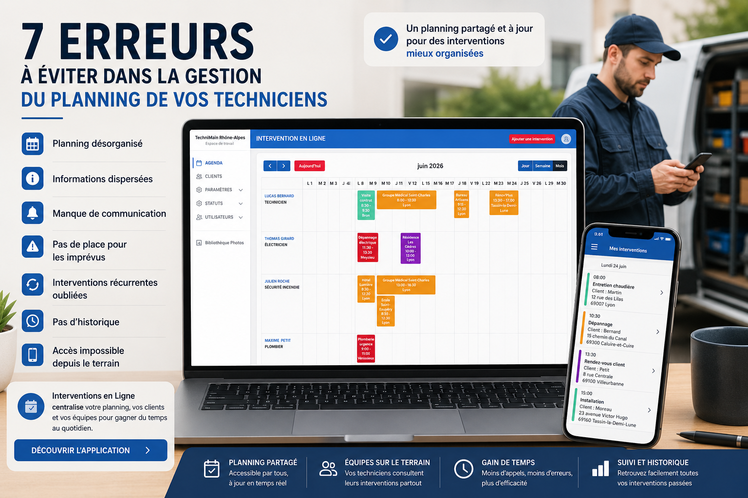 7 erreurs à éviter dans la gestion du planning de vos techniciens